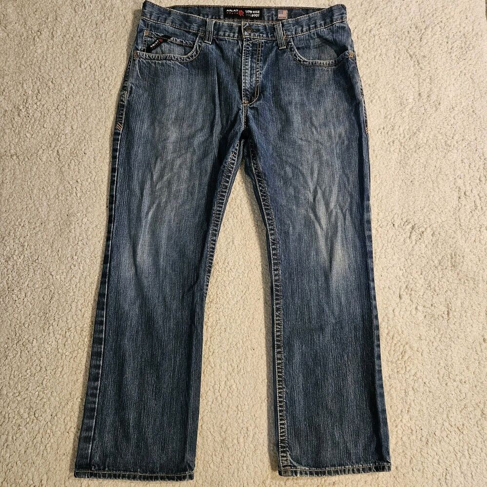 Ariat M4 FR Jeans Low Rise Boot Men's 38x32 Dark Wash Flame Resistant Workwear